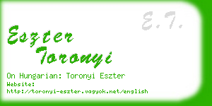 eszter toronyi business card